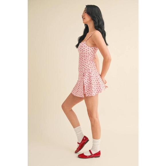 Cherry Gingham Print A-Line Mini Dress by Kimberly C - Picture 13 of 16